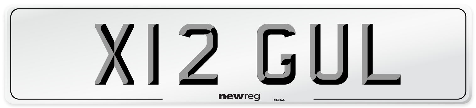 X12 GUL Number Plate from New Reg